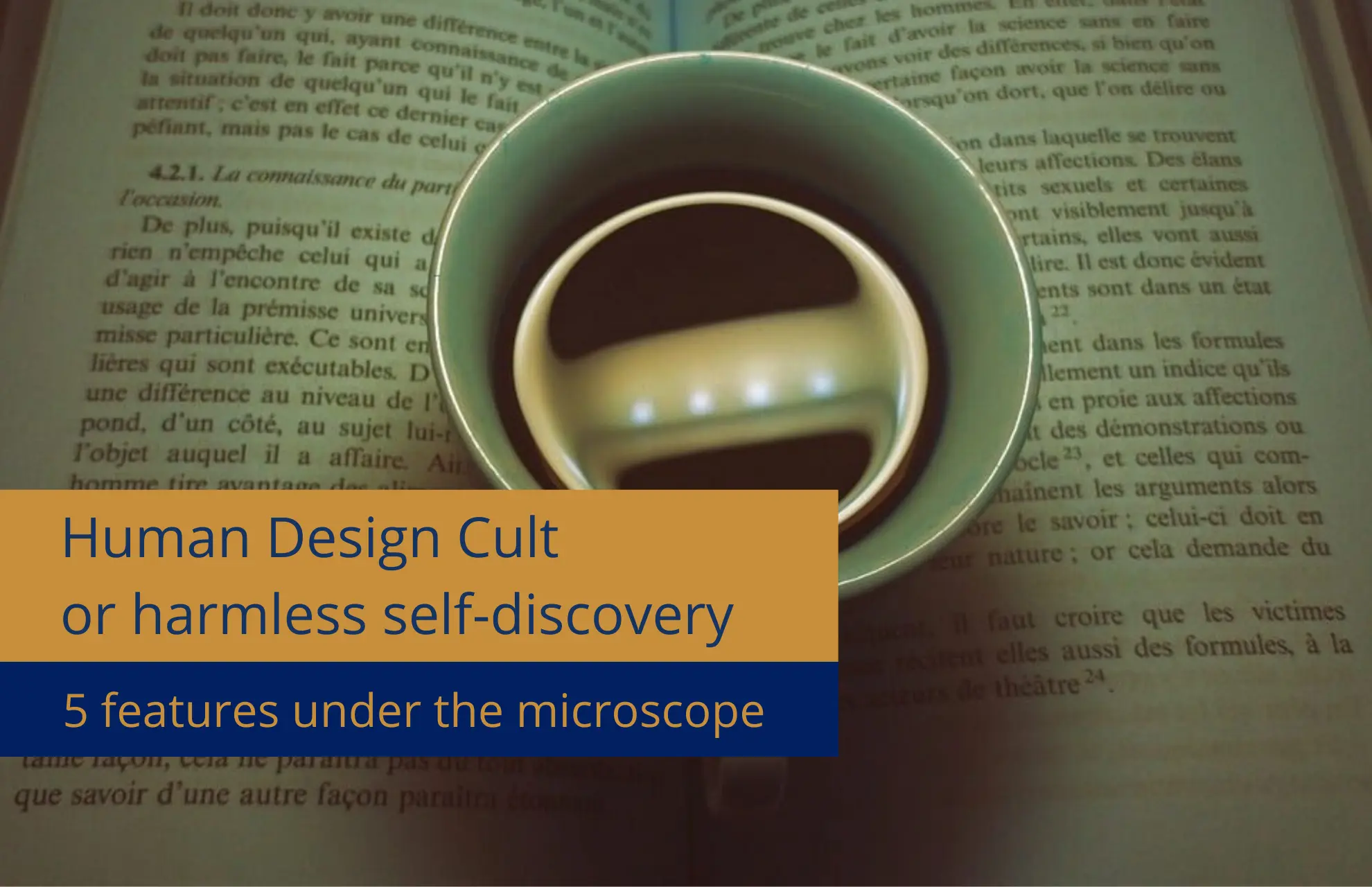 Human Design Cult Black coffee in cup on book