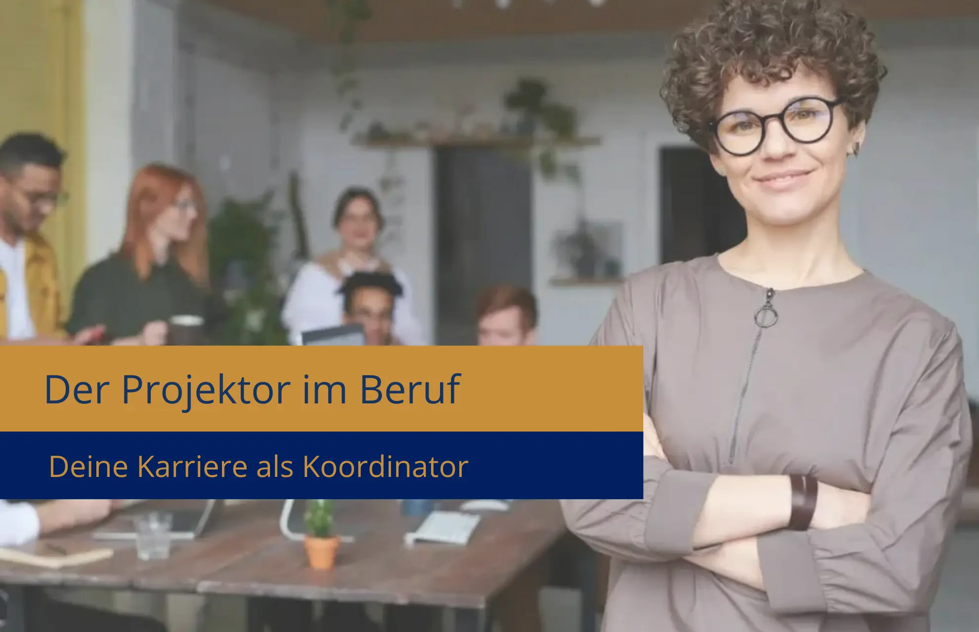 Human Design Projektor Beruf Projektor steht stolz vor Team